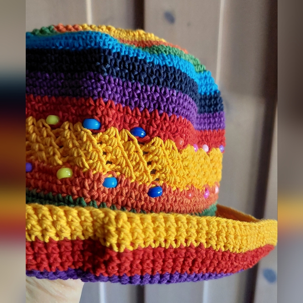 Colorful Crochet Bag with Beads
